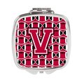 Carolines Treasures Letter V Football Crimson and White Compact Mirror CJ1079-VSCM